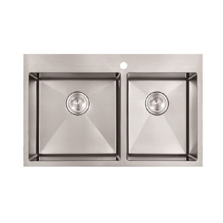 Stainless Steel Double Bowl Topmount Kitchen Sink,XJ3322D