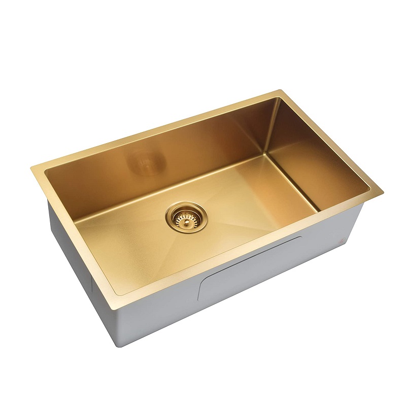 PVD Gold And NANO Kitchen Sink Stainless Steel Handmade Sink,XJ3018SNG